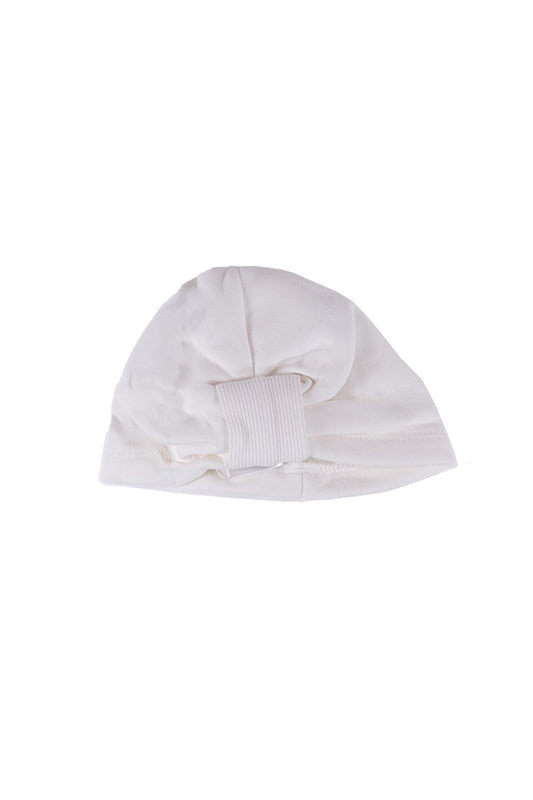 white ribbon cap